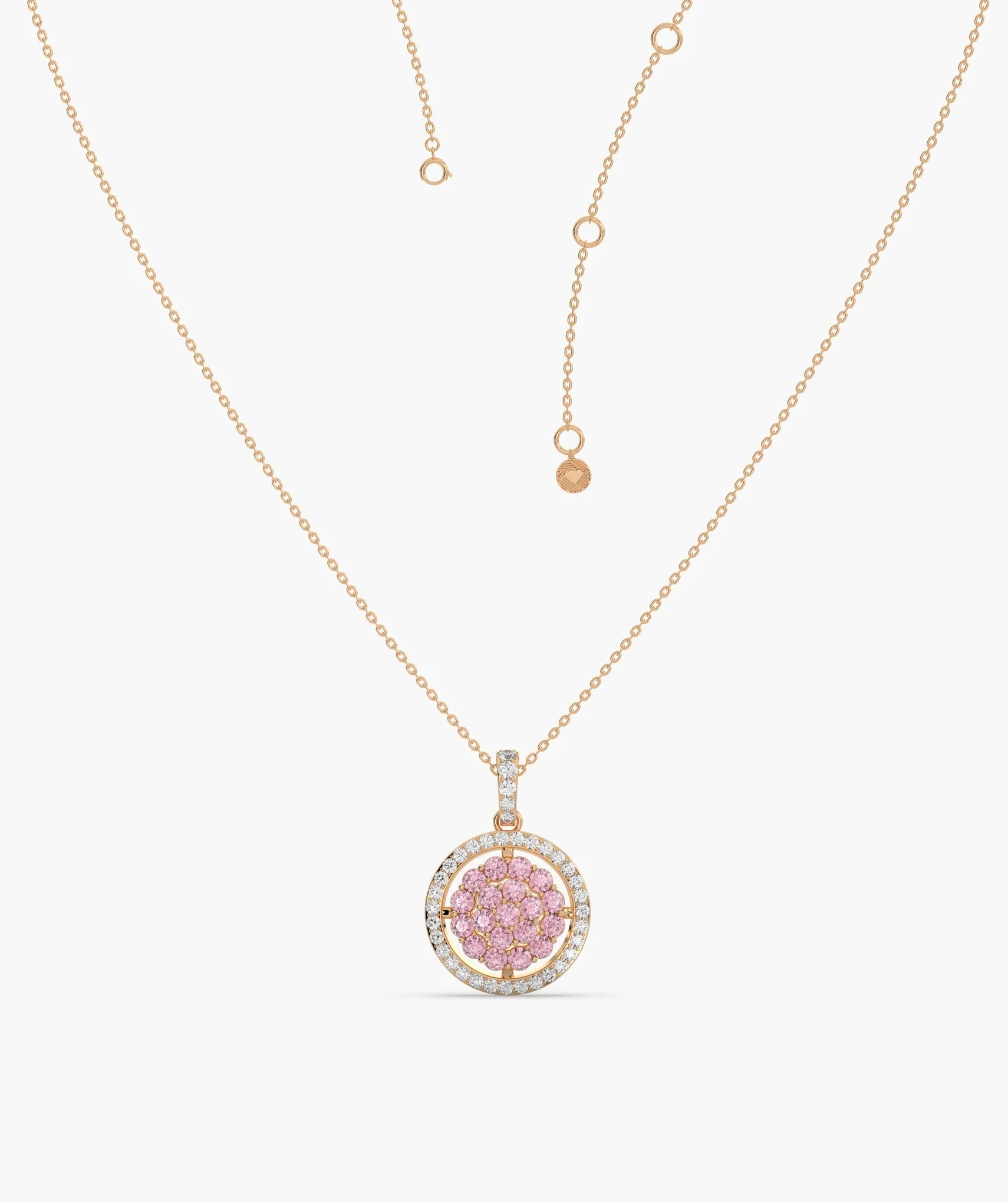 Pink Sparkle Halo Pendant