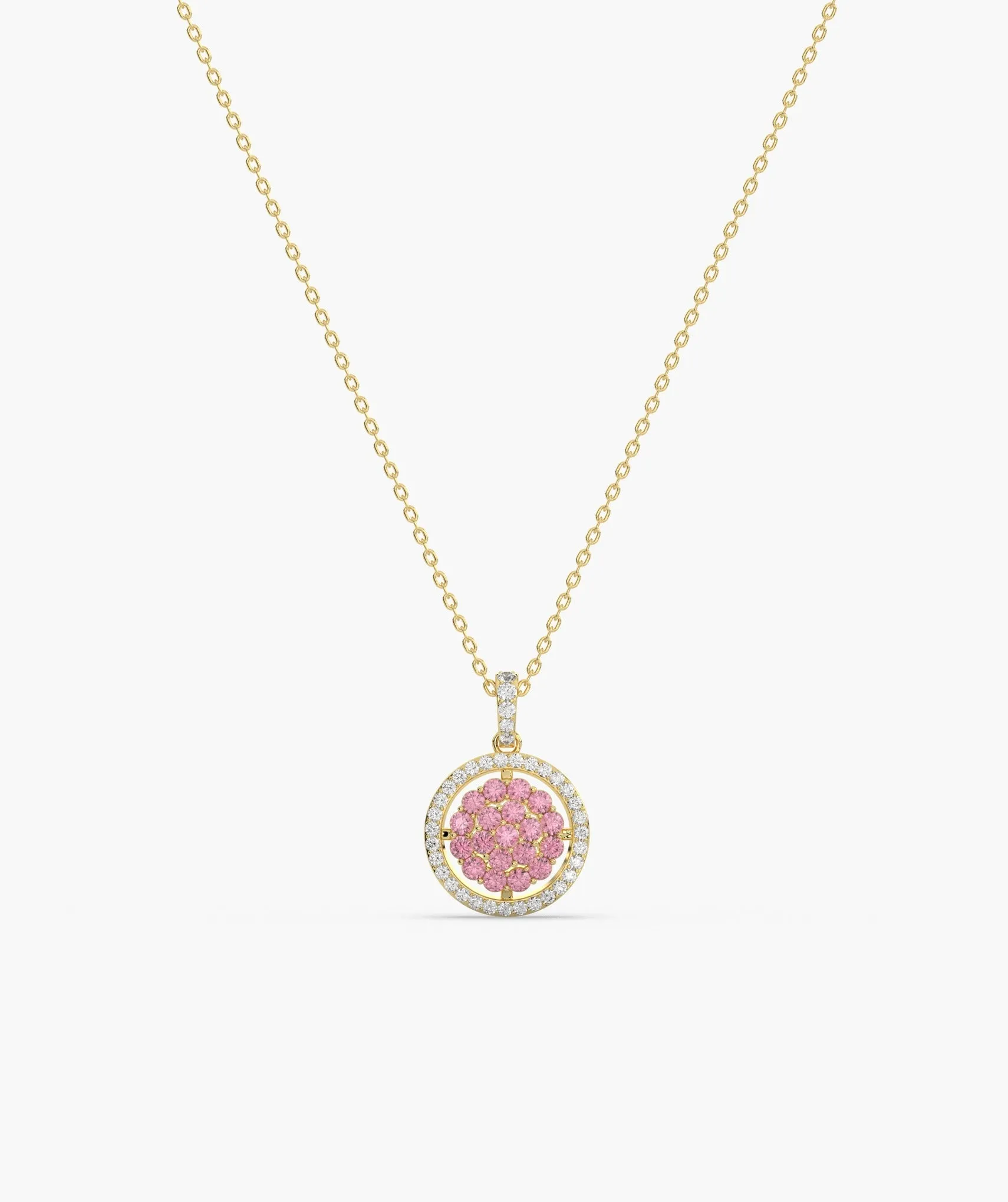 Pink Sparkle Halo Pendant