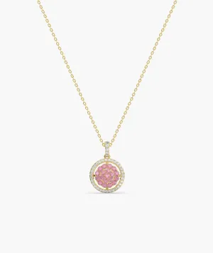 Pink Sparkle Halo Pendant
