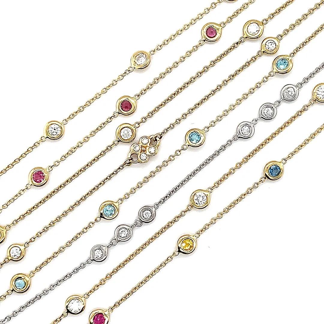 Pink Tourmaline Station Bracelet