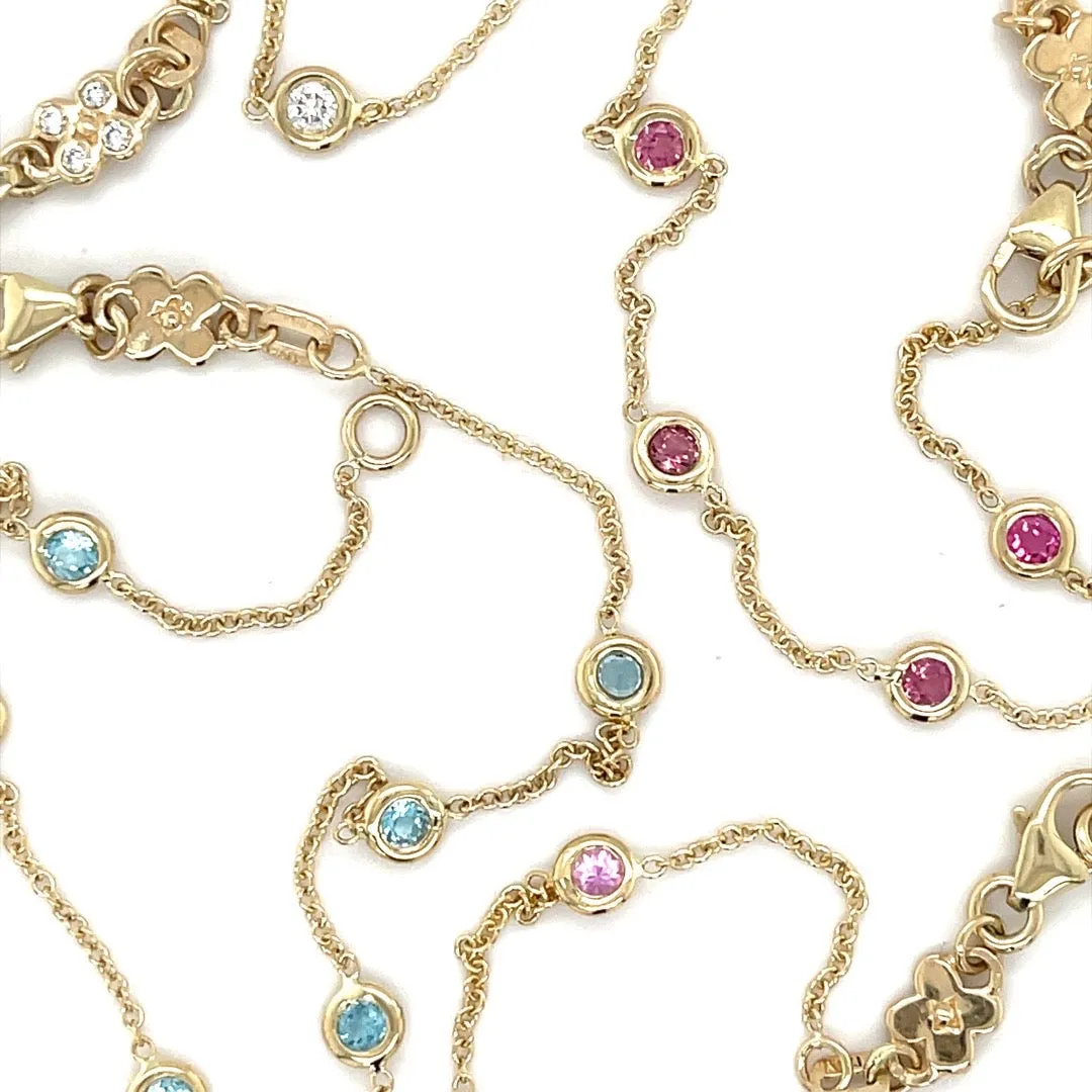 Pink Tourmaline Station Bracelet