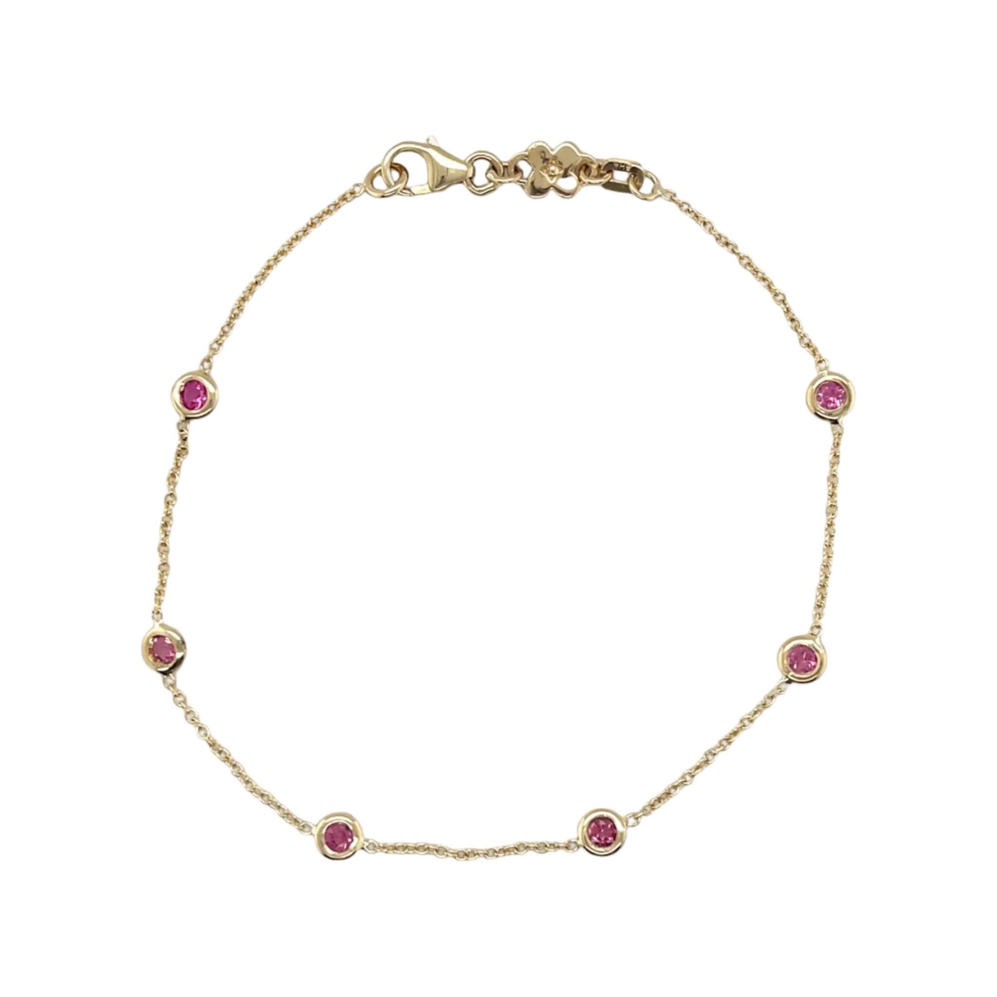 Pink Tourmaline Station Bracelet
