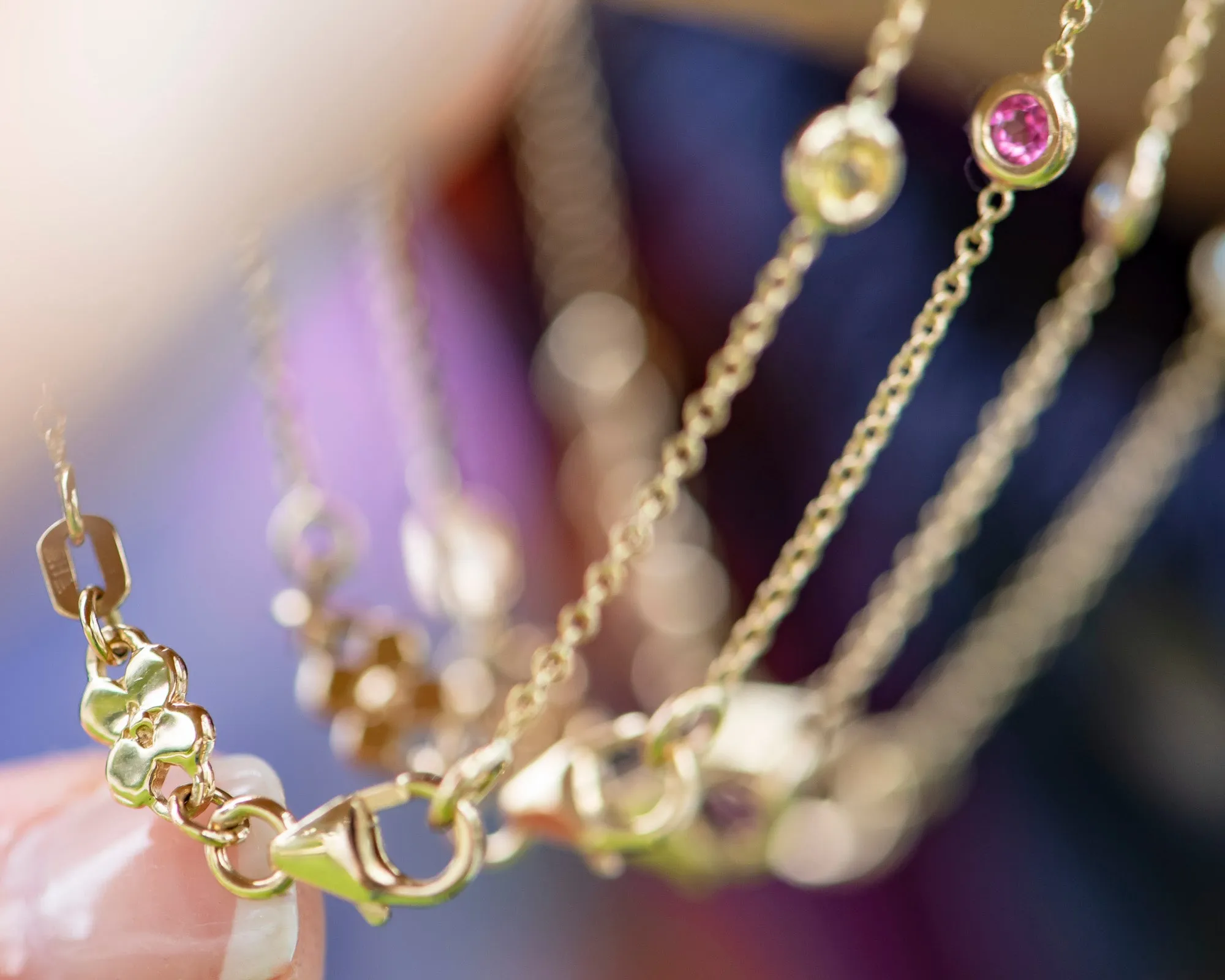 Pink Tourmaline Station Bracelet