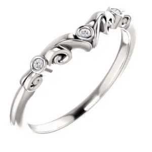 Platinum .03 CTW Diamond Matching Band