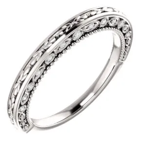 Platinum .07 CTW Diamond Vintage-Inspired Band