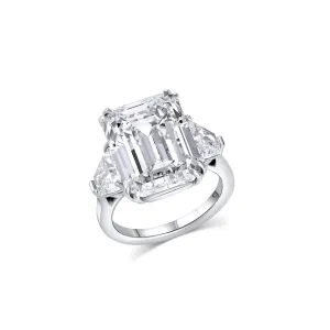 Platinum 11.92ct Center Emerald Cut Diamond Ring