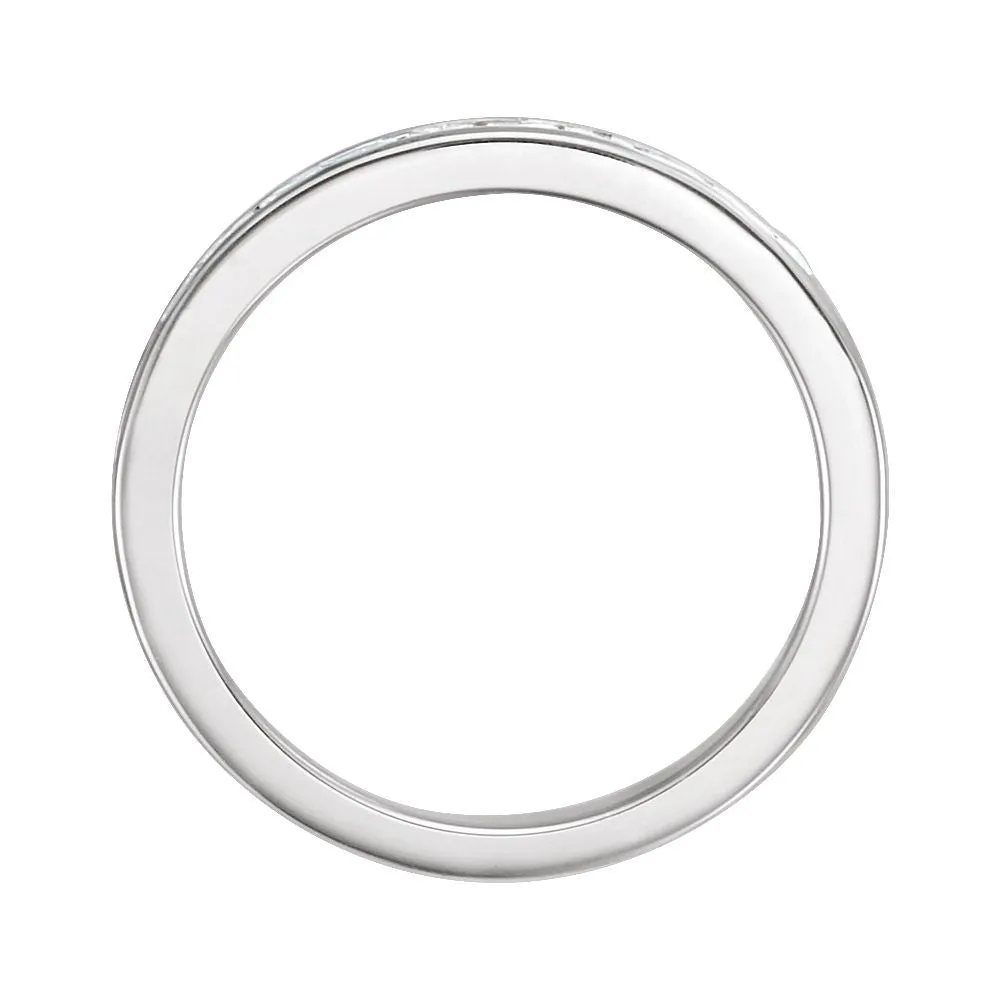 Platinum 2mm Square 7/8 CTW Diamond Channel Set Band , Size 7