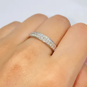 Platinum Double Row Diamond Band Ring