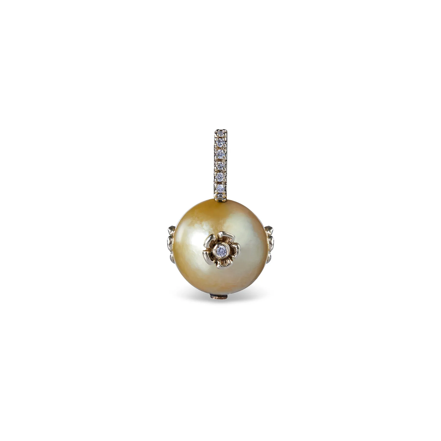 PRIMROSE MARIS GOLDEN SOUTH SEA NEAR ROUND PEARL PENDANT ONE-OF-A-KIND