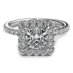 Princess Halo Diamond Engagement Ring