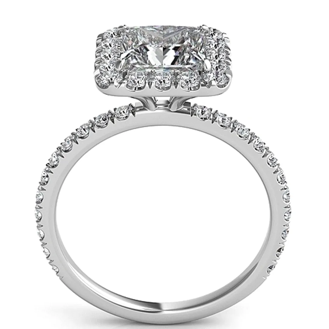 Princess Halo Diamond Engagement Ring