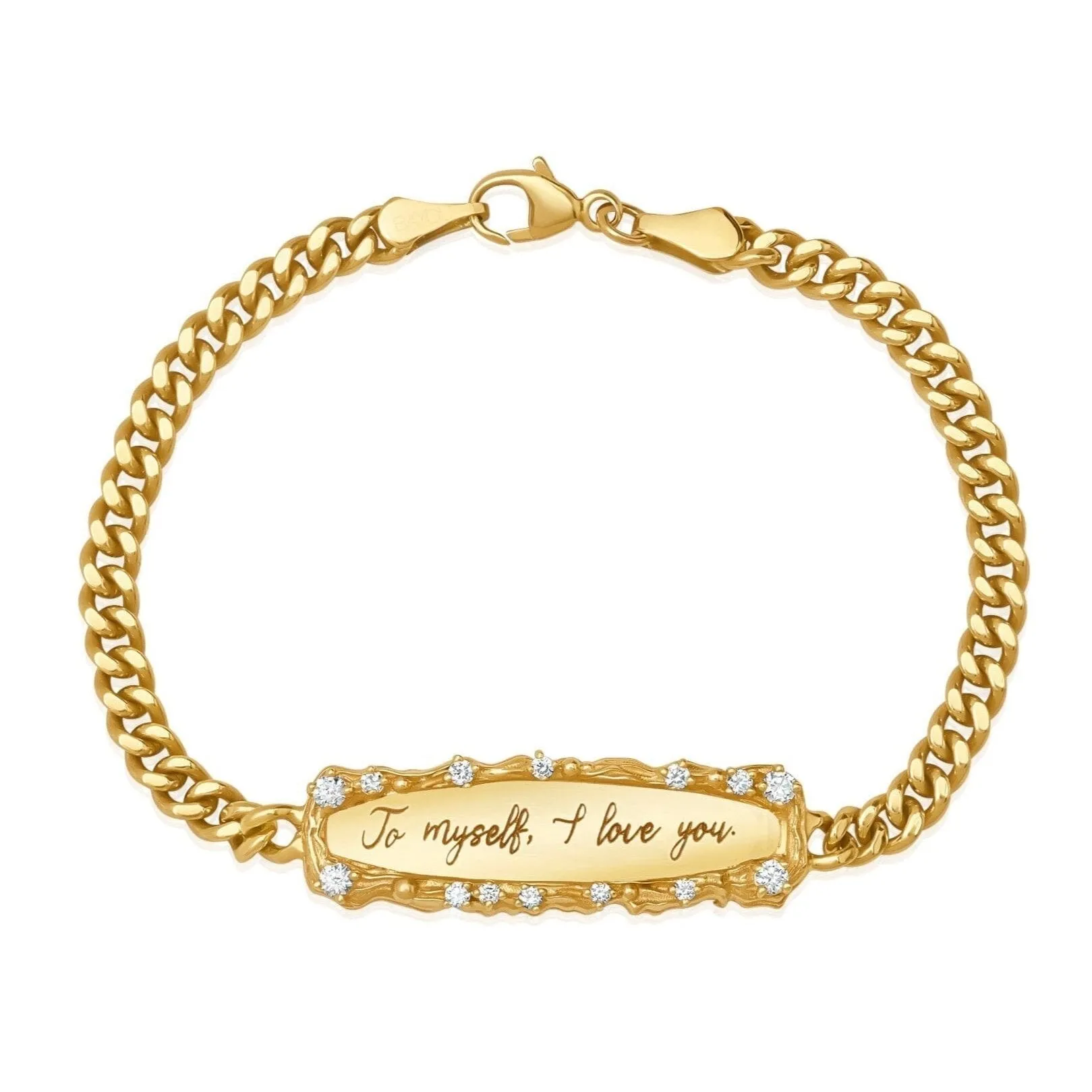 "To Myself, I Love You" Diamond Bar Bracelet