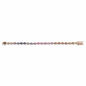 Rainbow Sapphire Pear Bracelet