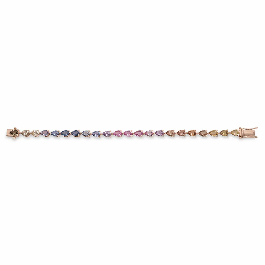 Rainbow Sapphire Pear Bracelet