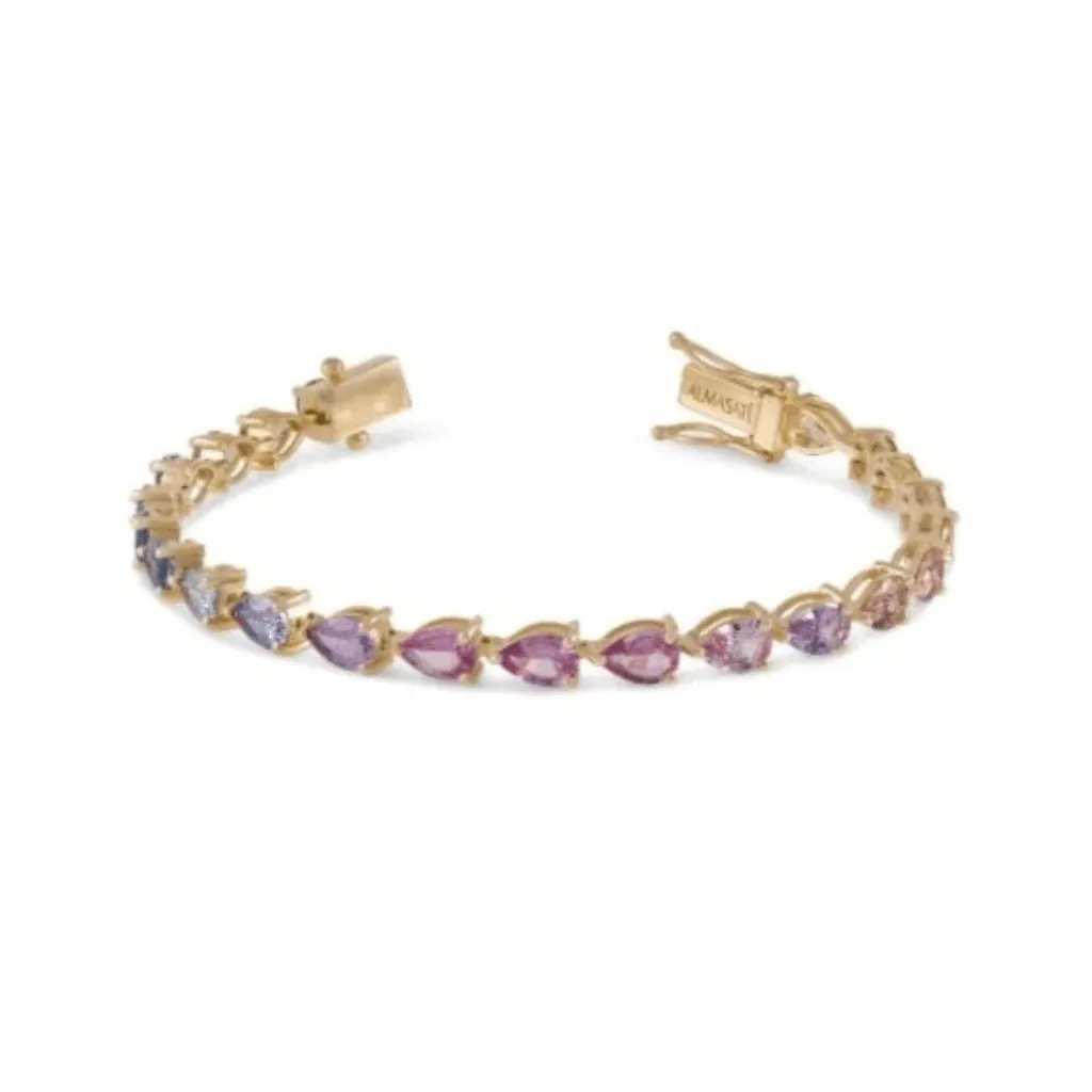 Rainbow Sapphire Pear Bracelet