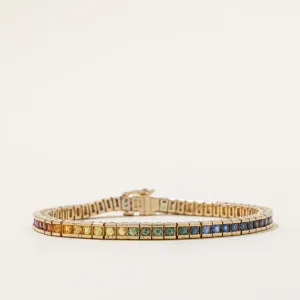 Rainbow Sapphire Tennis Bracelet | 5.00ctw | 7" |