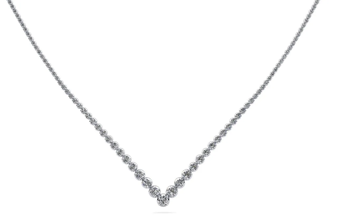 Ravishing V Neck With Graduated Diamonds with 5.38 ct.(finished)
