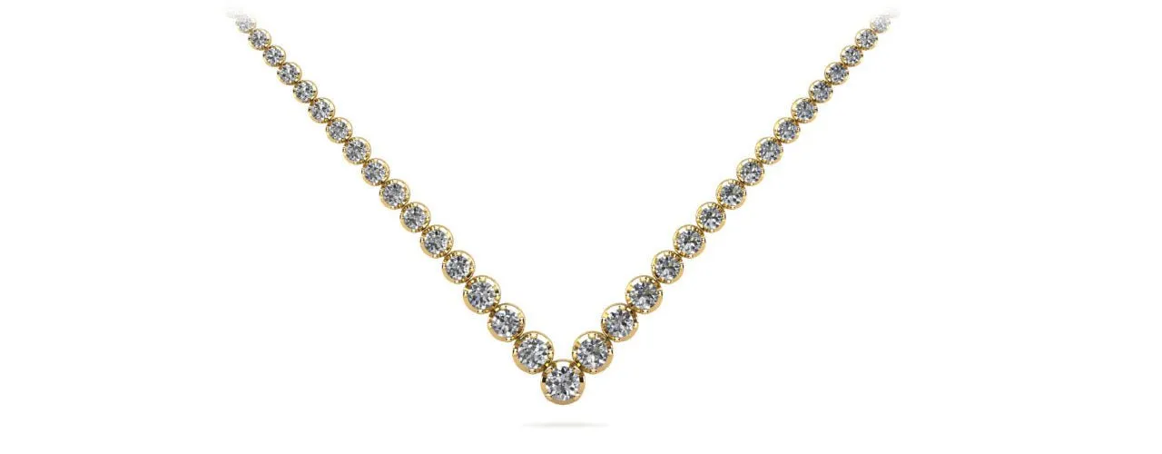 Ravishing V Neck With Graduated Diamonds with 5.38 ct.(finished)