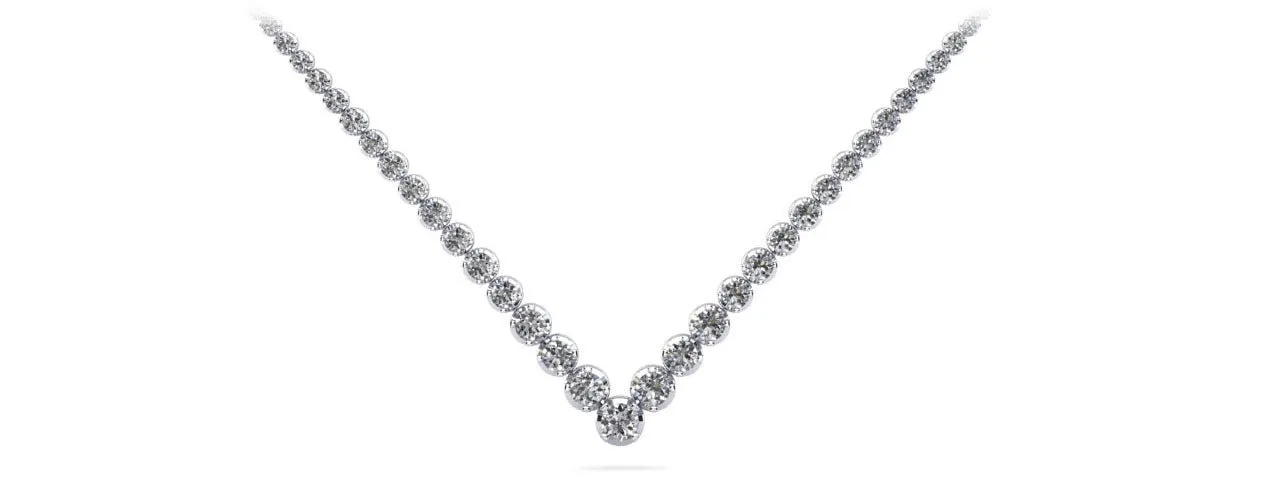 Ravishing V Neck With Graduated Diamonds with 5.38 ct.(finished)