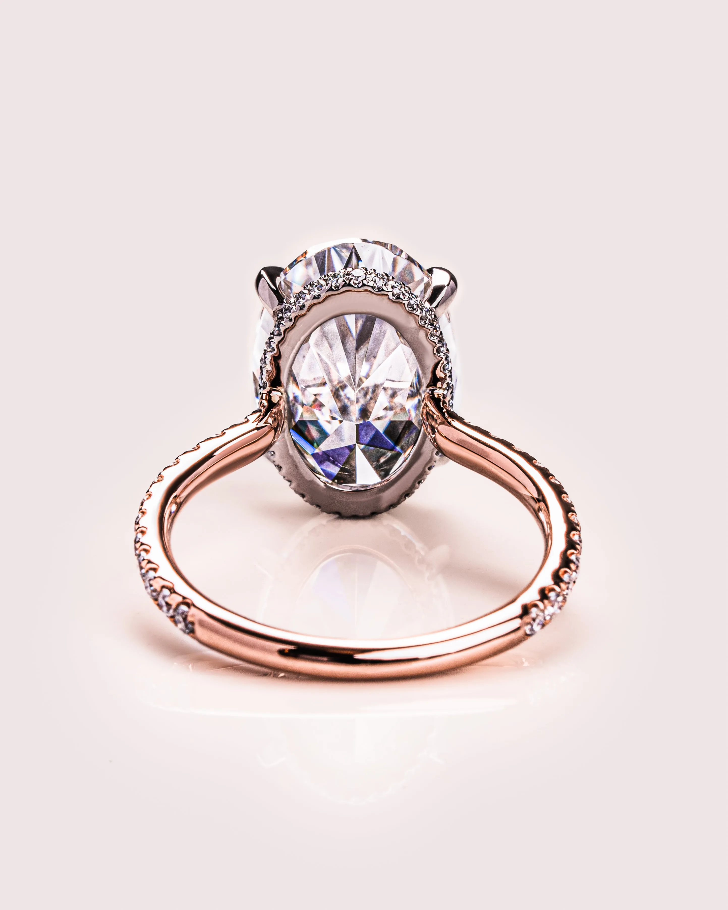 Ready to Ship - Jasmine - Oval - Platinum Head & Rose Gold Band