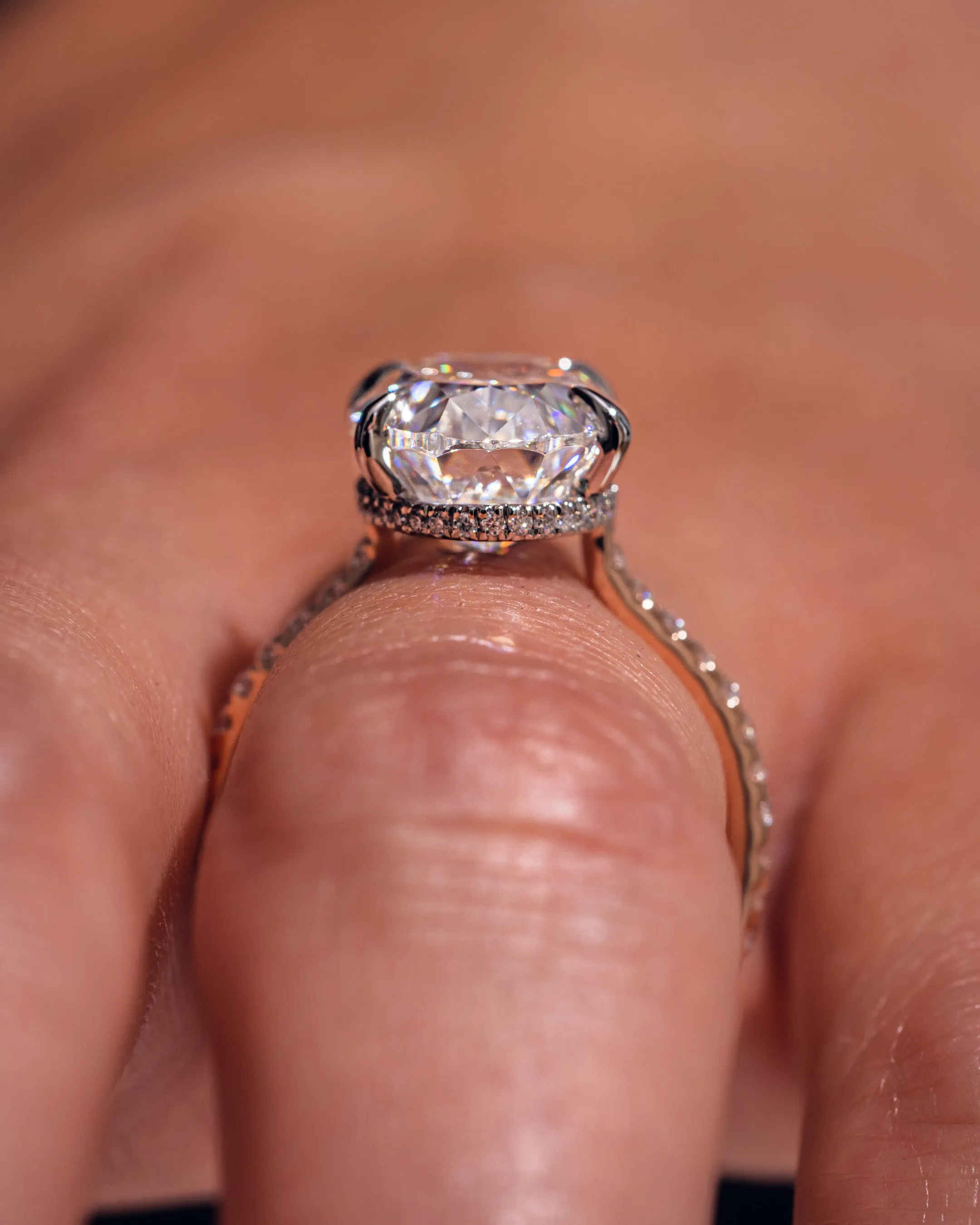 Ready to Ship - Jasmine - Oval - Platinum Head & Rose Gold Band