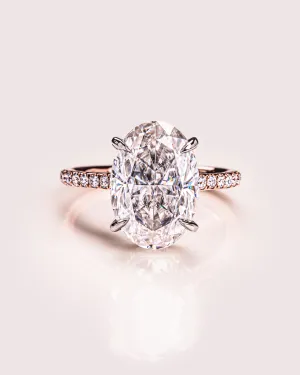 Ready to Ship - Jasmine - Oval - Platinum Head & Rose Gold Band