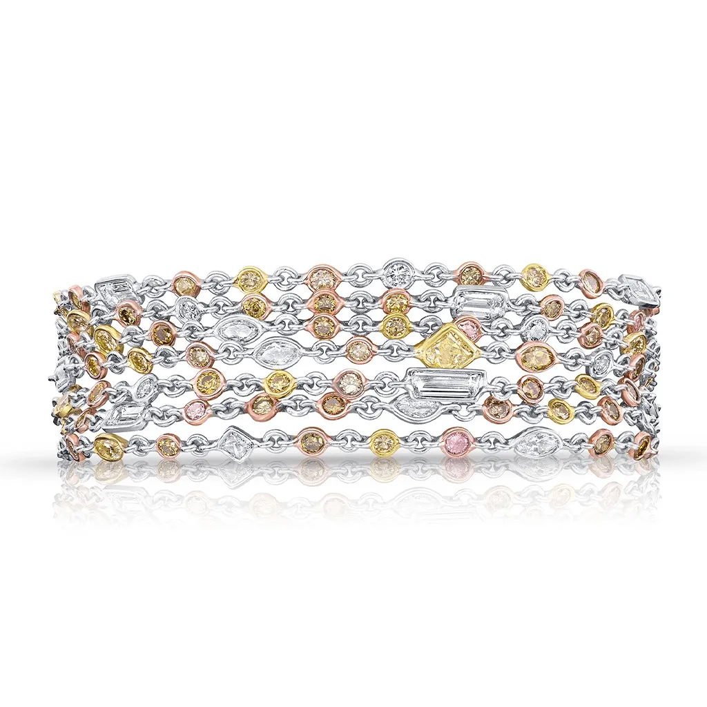 Rivière 14 ctw Multicolor Diamond Bracelet