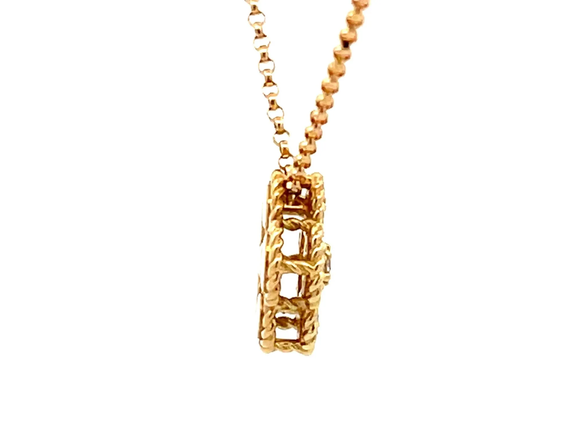 Roberto Coin Diamond Daisy Necklace in 18k Yellow Gold