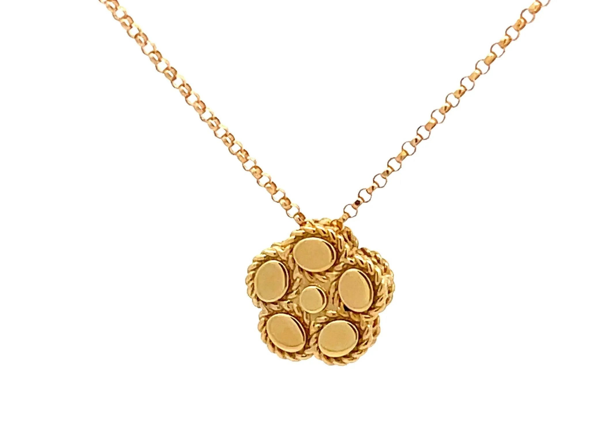 Roberto Coin Diamond Daisy Necklace in 18k Yellow Gold