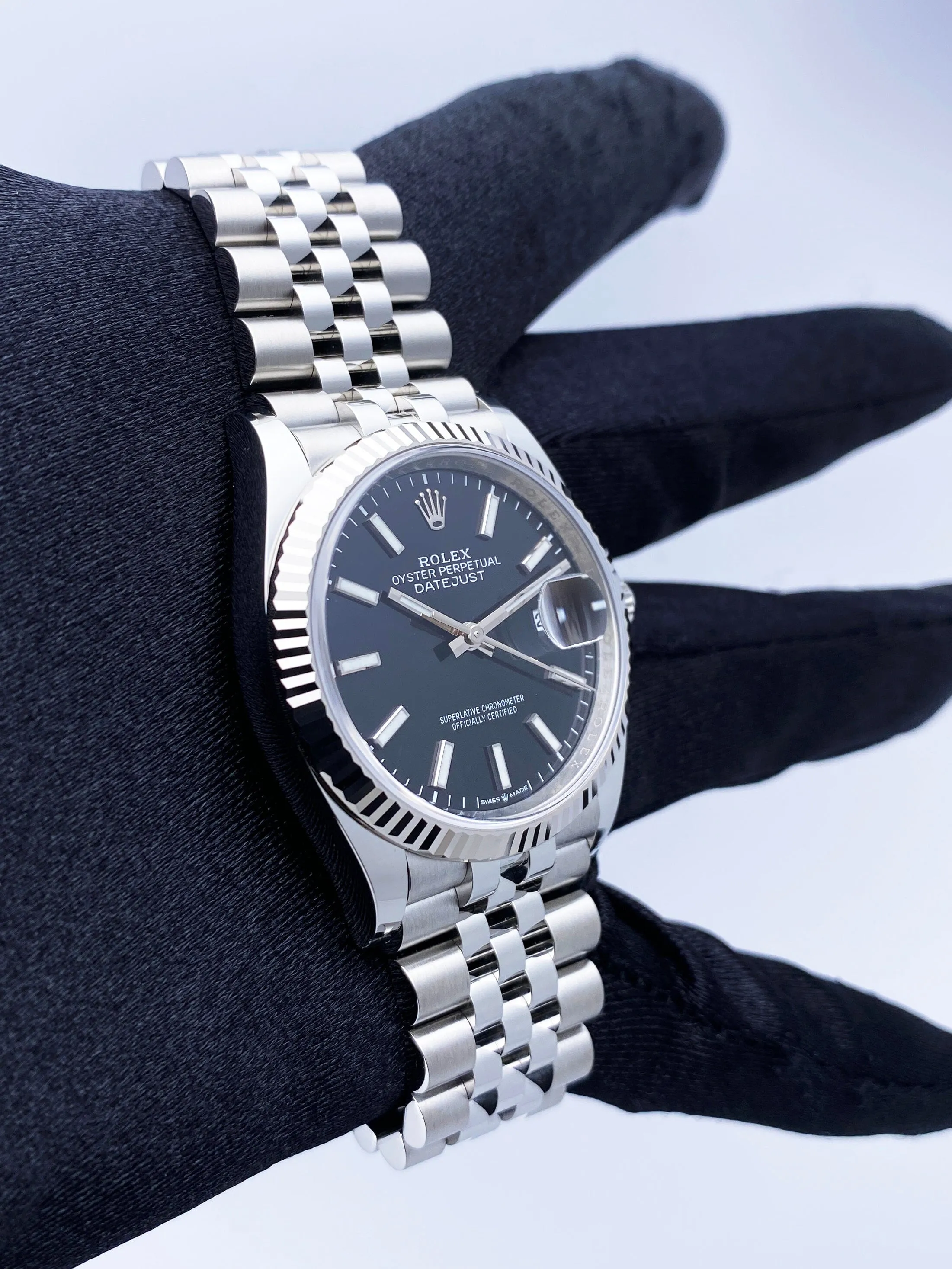 Rolex Datejust 126234 Black Dial Mens Watch Box Papers