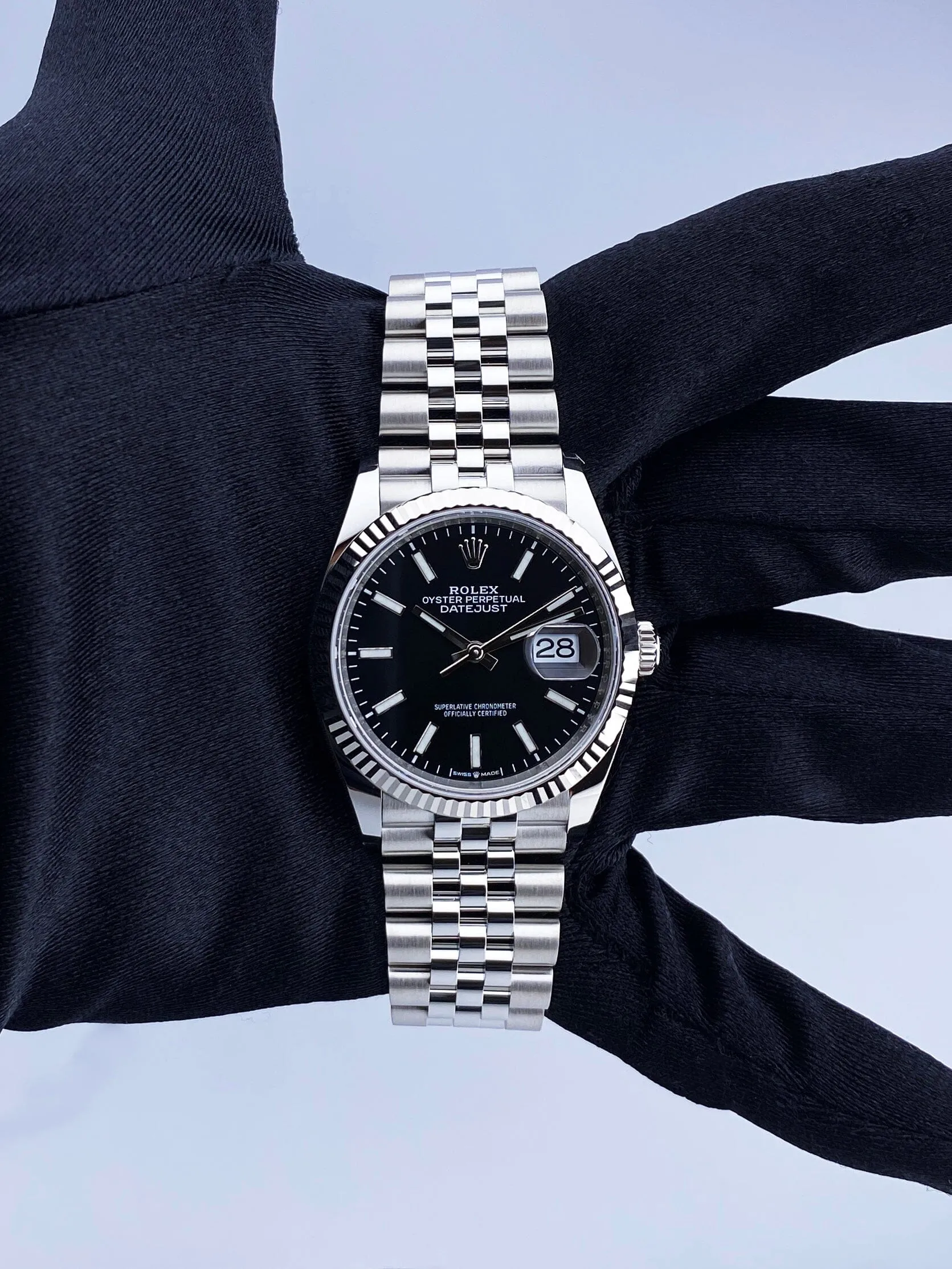Rolex Datejust 126234 Black Dial Mens Watch Box Papers