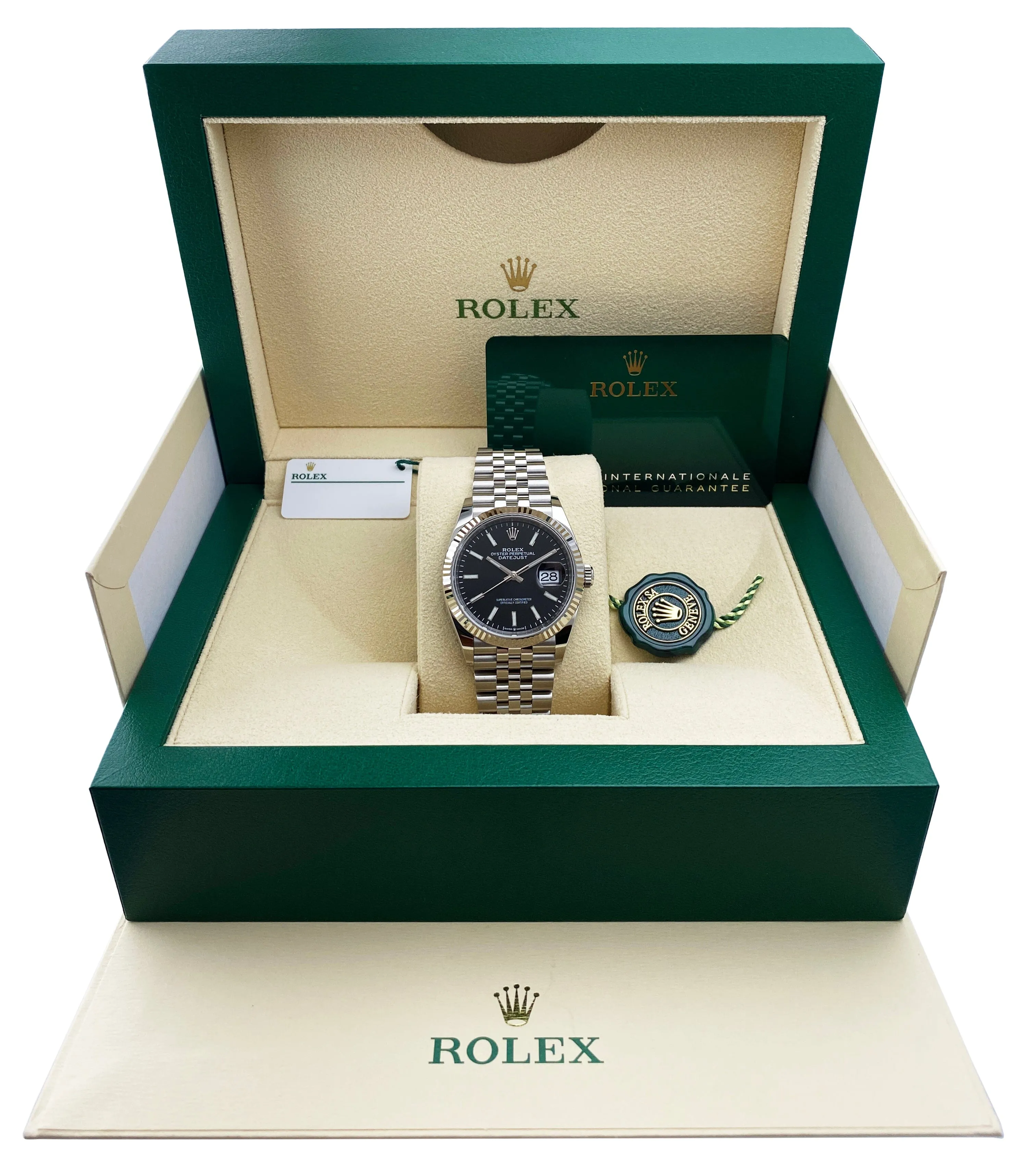 Rolex Datejust 126234 Black Dial Mens Watch Box Papers