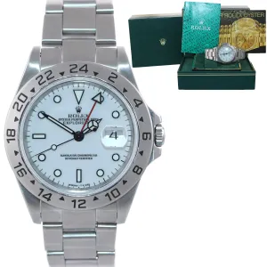 Rolex Explorer 2 16570 Steel White Polar GMT TRITIUM Dial 40mm Watch Box