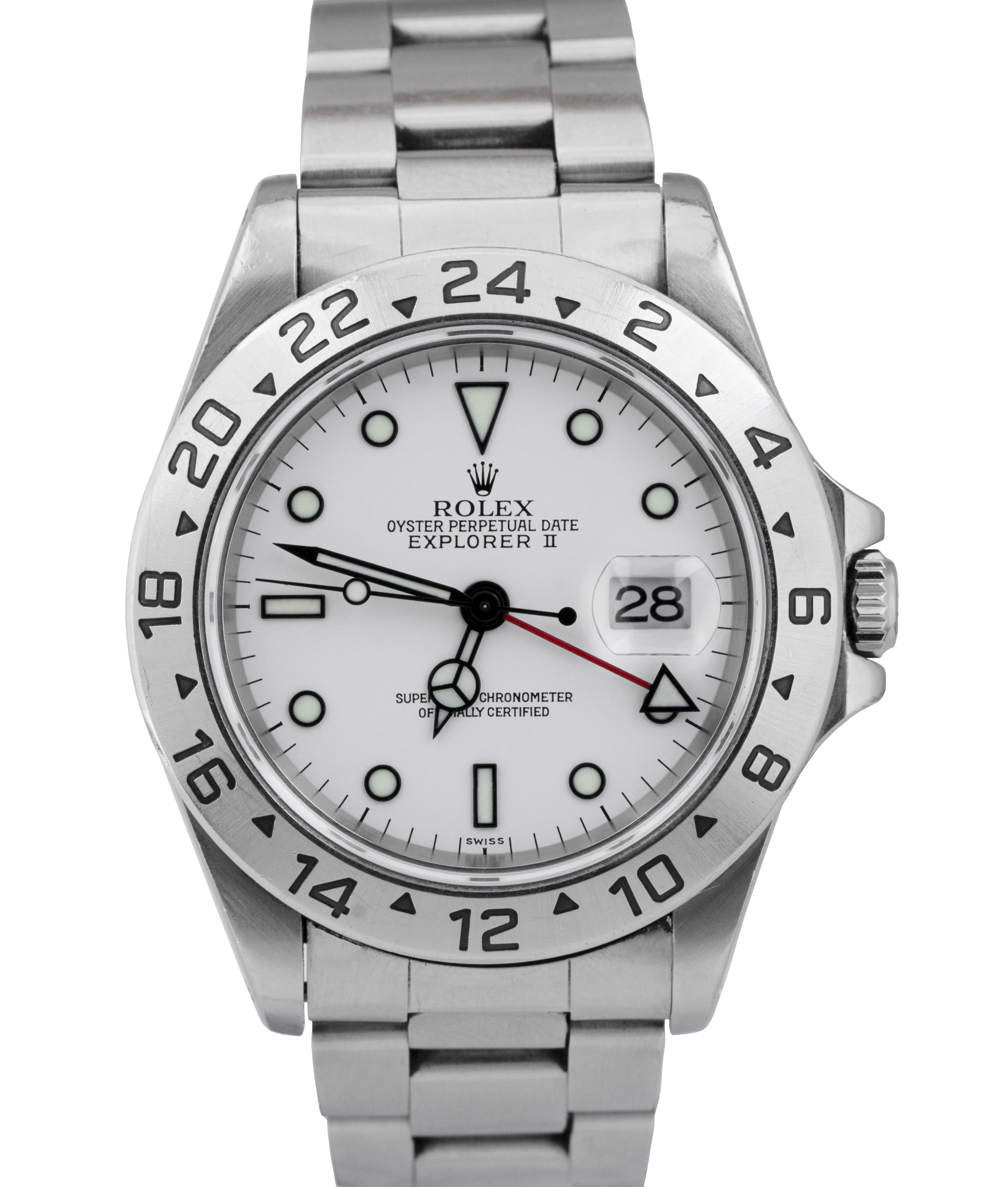 Rolex Explorer II Polar White Stainless Steel GMT 40mm SWISS ONLY Watch 16570