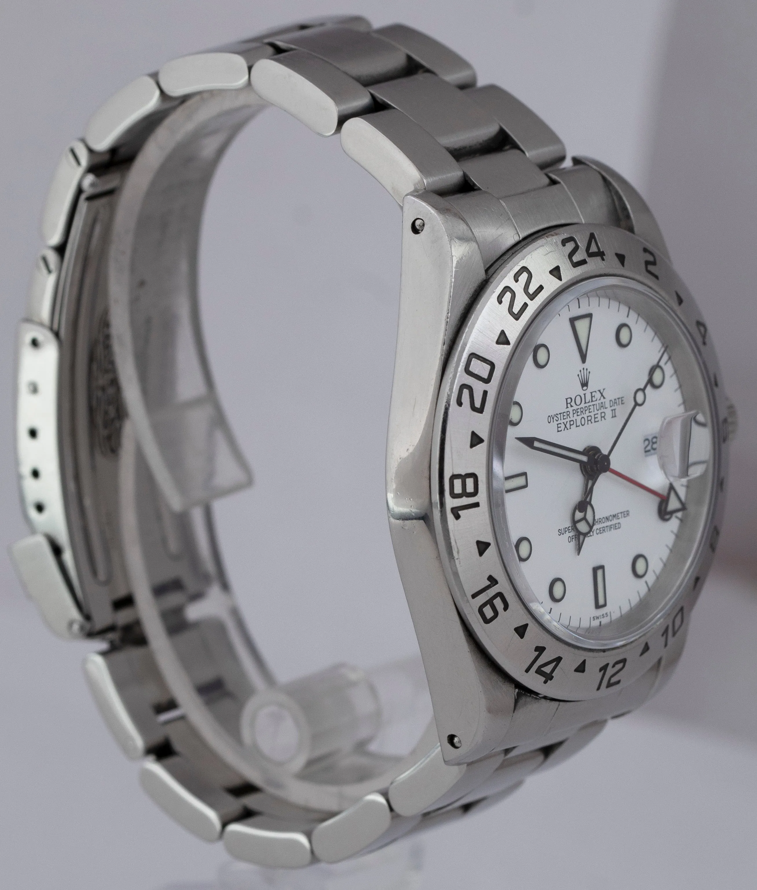 Rolex Explorer II Polar White Stainless Steel GMT 40mm SWISS ONLY Watch 16570