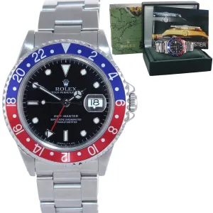 Rolex GMT-Master Tritium Dial Pepsi Blue Red Steel 40mm 16710 Watch Box