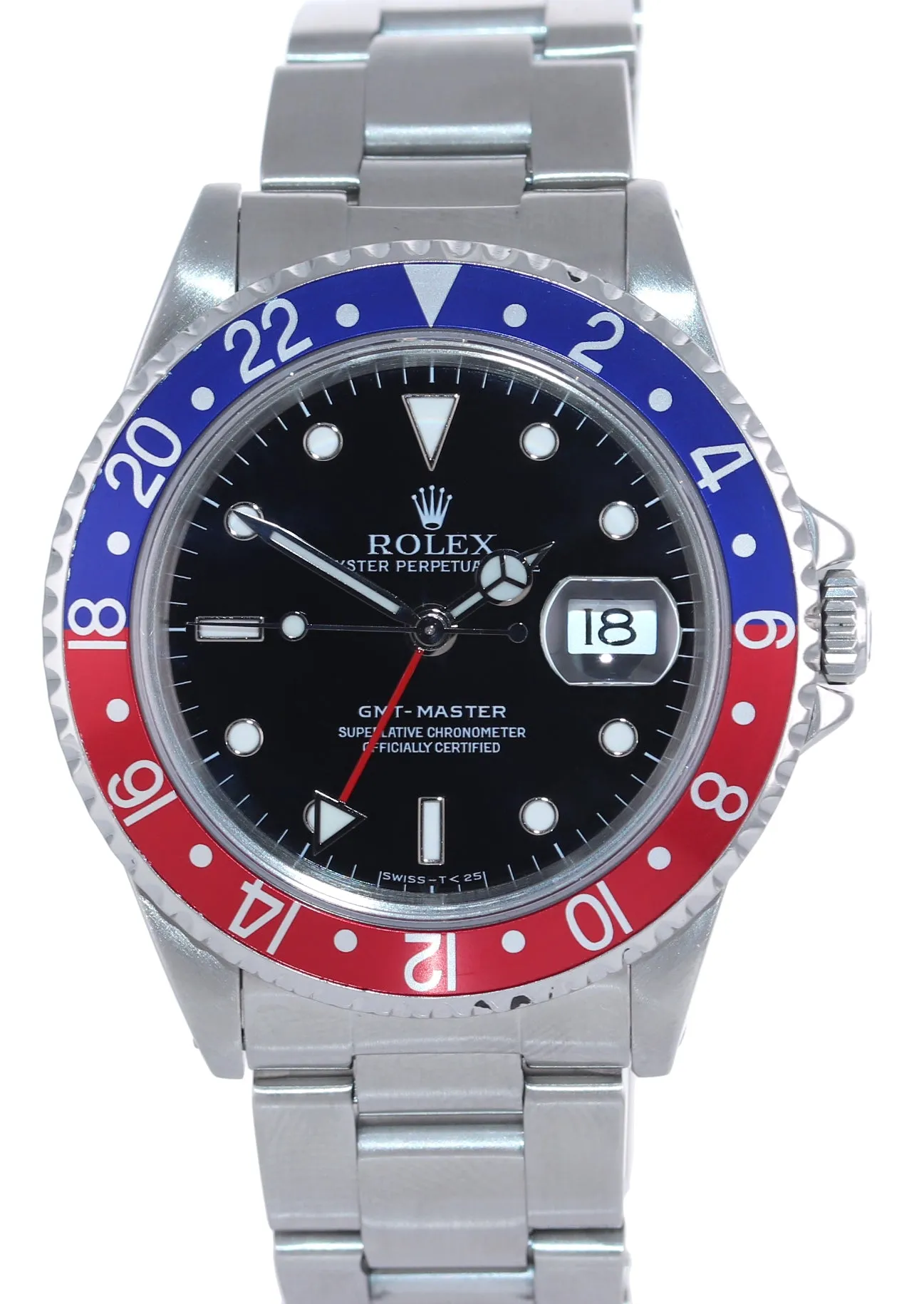 Rolex GMT-Master Tritium Dial Pepsi Blue Red Steel 40mm 16710 Watch Box