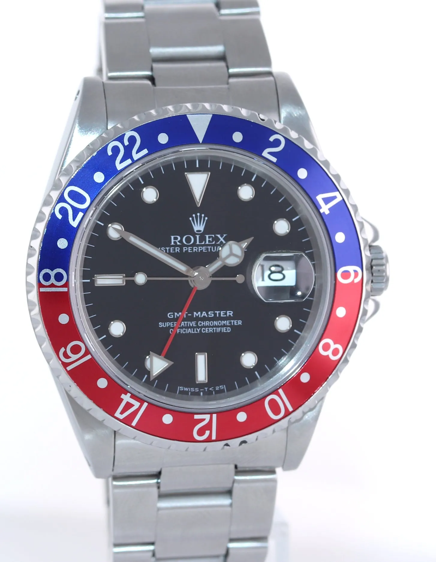 Rolex GMT-Master Tritium Dial Pepsi Blue Red Steel 40mm 16710 Watch Box