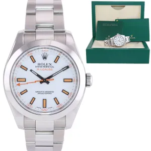 Rolex Milgauss 116400 White Orange 40mm Steel Anti-Magnetic Watch Box