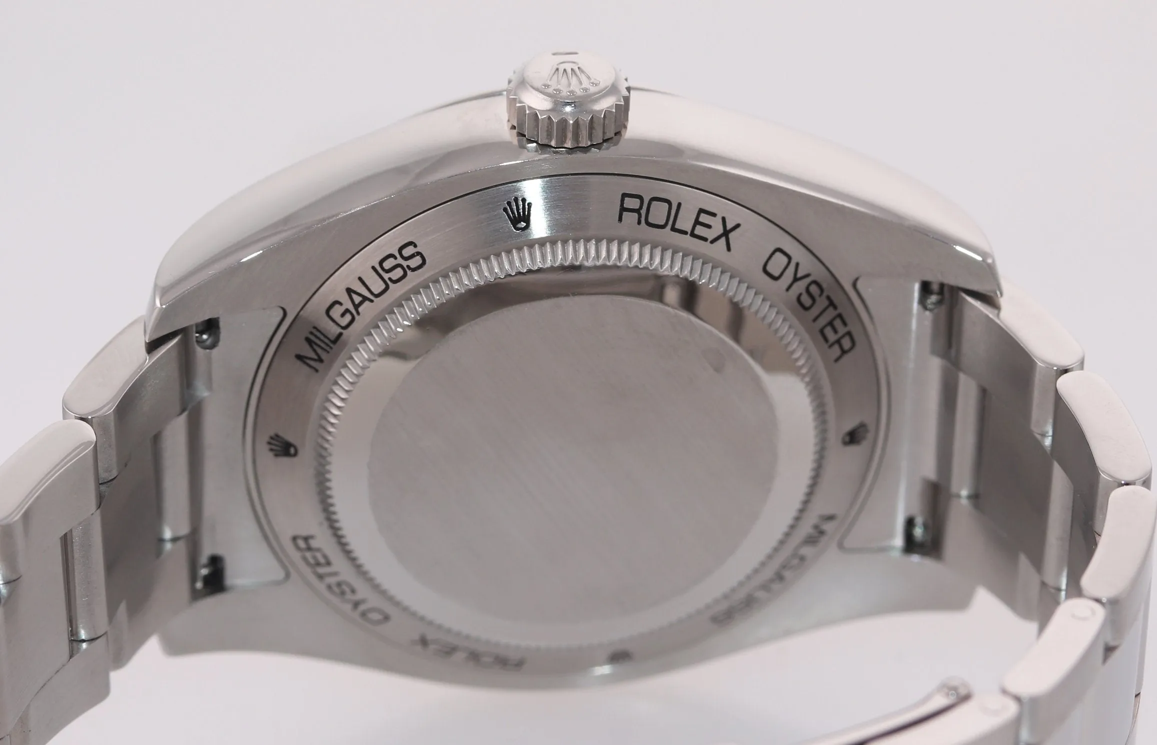 Rolex Milgauss 116400 White Orange 40mm Steel Anti-Magnetic Watch Box