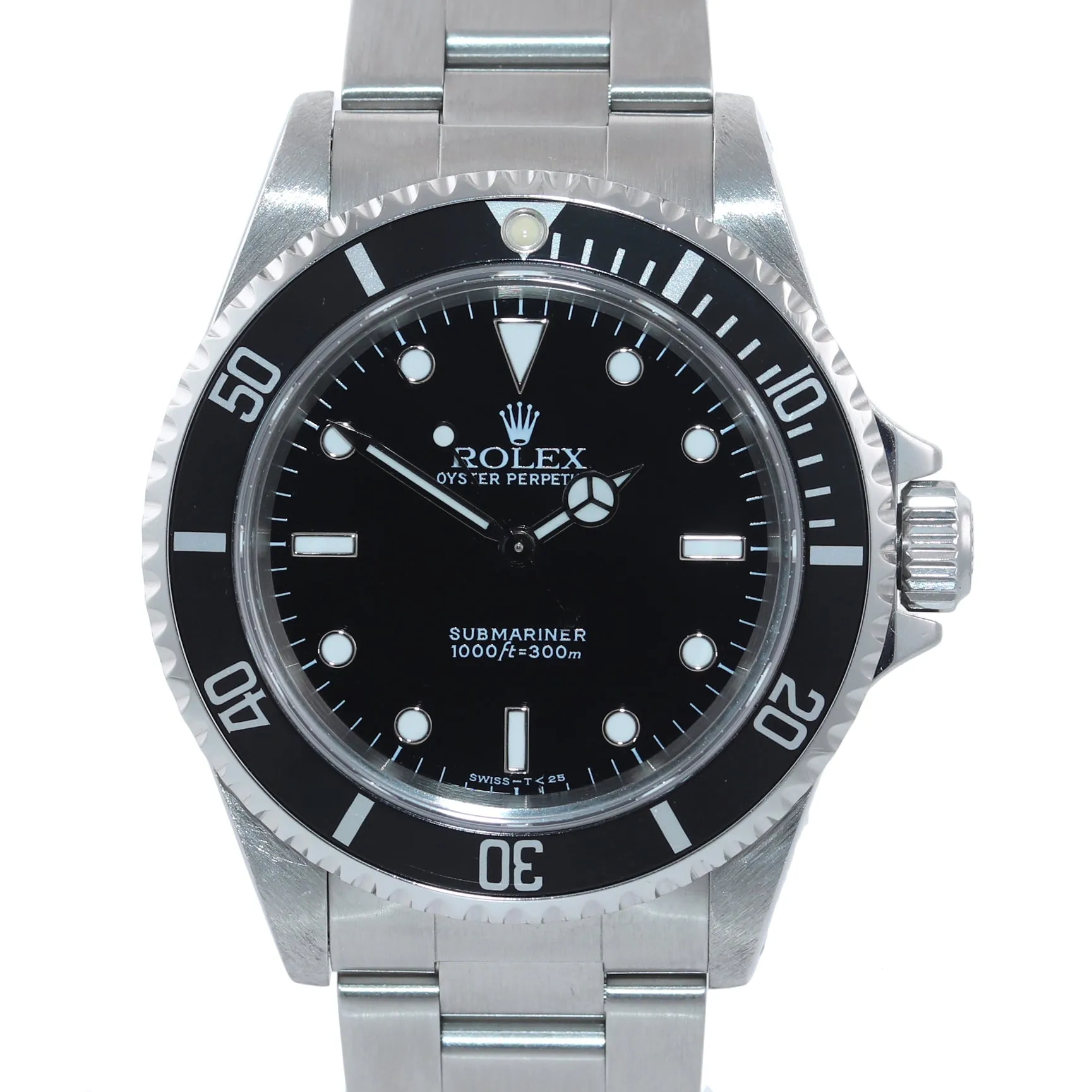 Rolex Submariner No-Date 2 line TRITIUM dial 14060 Steel Black 40mm Watch Box
