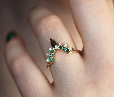 Ronia Moss Agate Ring Set