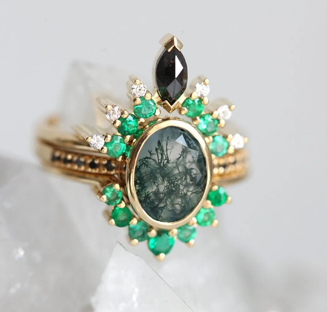 Ronia Moss Agate Ring Set