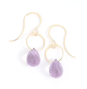 Rose Amethyst Single Drop Earrings