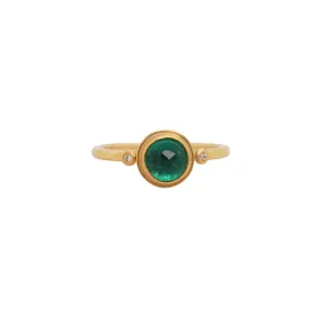 Rose Cut Emerald Ring