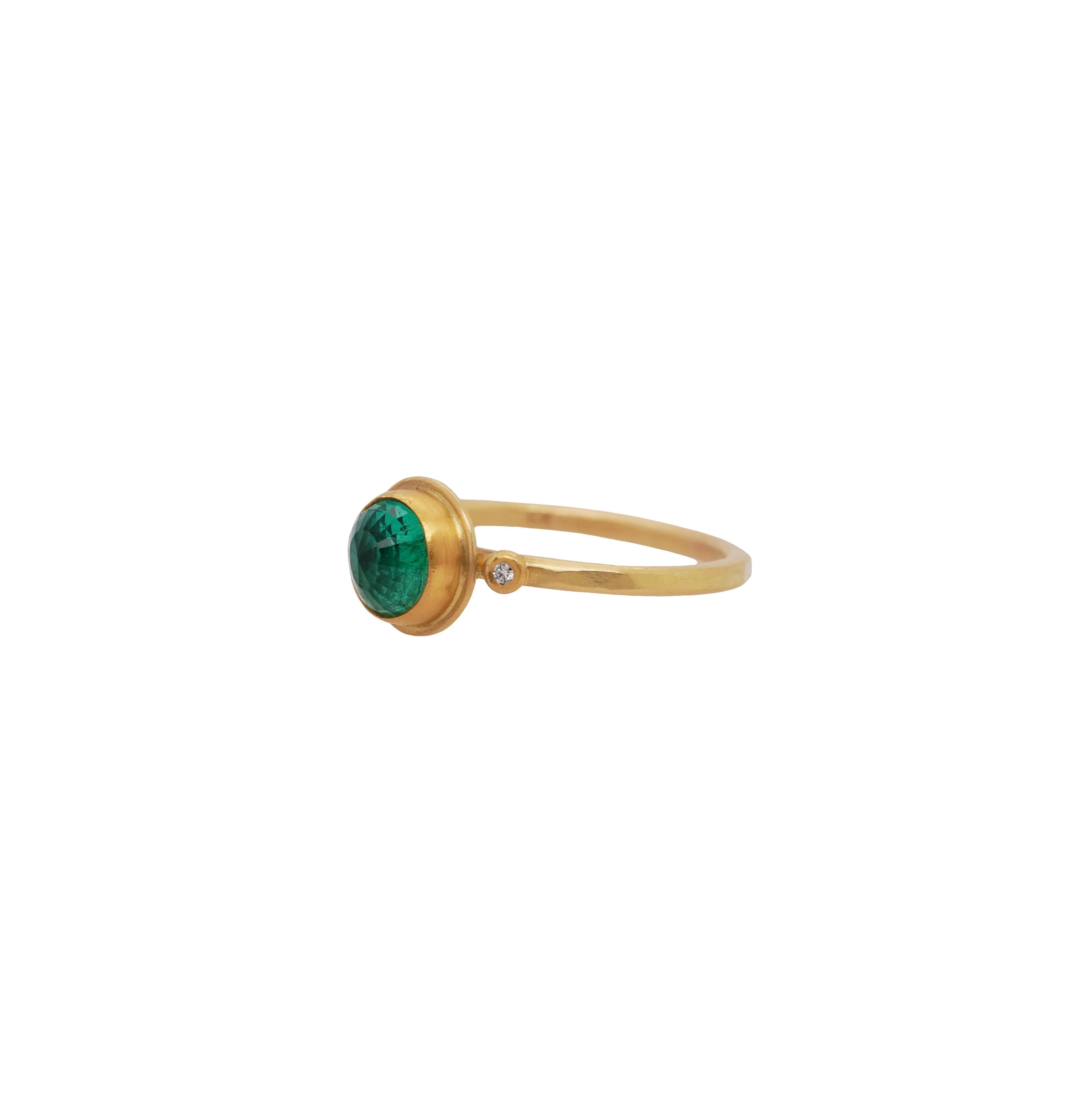 Rose Cut Emerald Ring