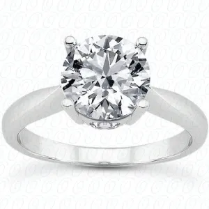 Round Center Set Solitaire Diamond Engagement Ring - ENR284-1