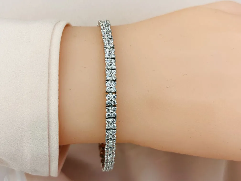 Round Diamond Blossom Tennis Diamond Bracelet with 2.58 ct.(finished) 1.5mm