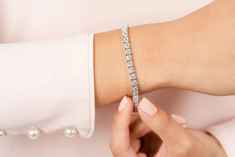 Round Diamond Blossom Tennis Diamond Bracelet with 2.58 ct.(finished) 1.5mm
