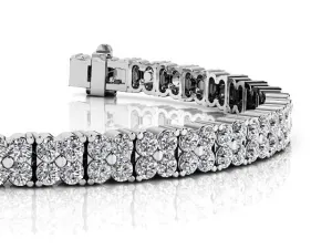 Round Diamond Blossom Tennis Diamond Bracelet with 2.58 ct.(finished) 1.5mm